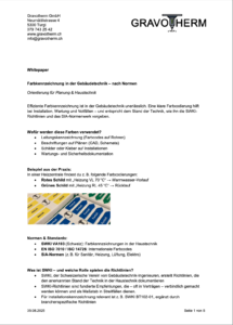 Deckblatt Whitepaper zur Farbkennzeichnung in der Gebäudetechnik